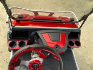 golf cart steering wheel and cup holders