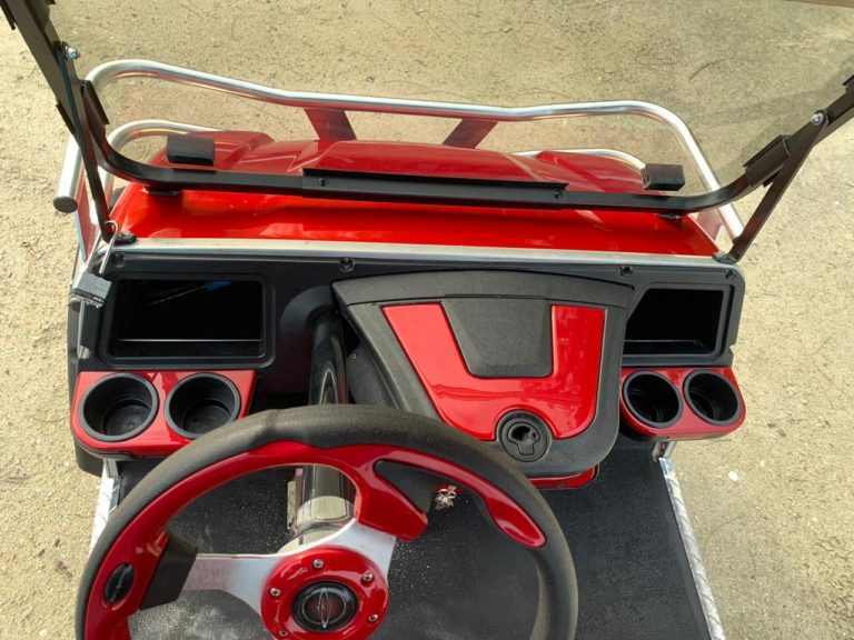 golf cart steering wheel and cup holders