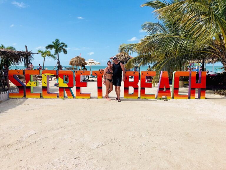 ambergris caye secret beach sign